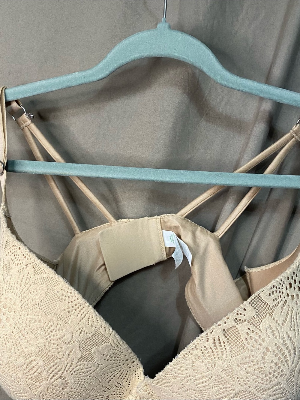 Aerie Sunnie Real Good Lace Demi Bra | 38DDD | Nude Floral Lace - Picture 3 of 8